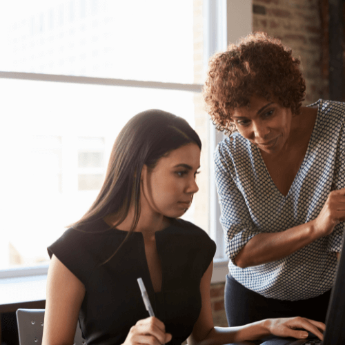 Woman mentoring young woman