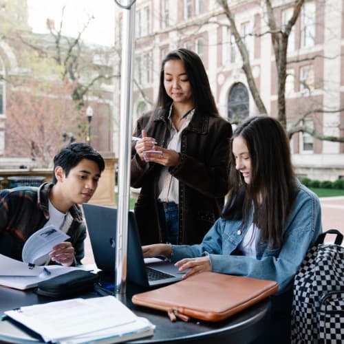 Students studying